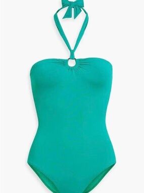 Iris & Ink Teal Halter One-Piece Swimsuit
